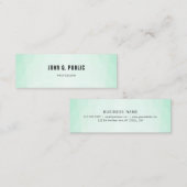 Trendy Mini Green Moderne Minimalistische Vorlage Mini Visitenkarte (Vorne/Hinten)