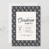 Trendy Minimal Black and White Snowflake Christmas Einladung (Vorderseite)