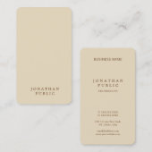 Trendy Minimal Design Modernes Elegantes Beige Sch Visitenkarte (Vorne/Hinten)