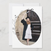 Trendy Minimal Foliage Foto Abschluss Einladung (Rückseite)