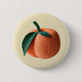 Trendy Minimal Modern Amigurumi Crochet Peach Button (Vorderseite)