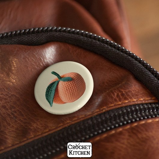 Trendy Minimal Modern Amigurumi Crochet Peach Button