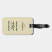 Trendy Minimal Modern Amigurumi Crochet Peach Gepäckanhänger (Rückseite horizontal)