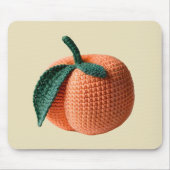 Trendy Minimal Modern Amigurumi Crochet Peach Mousepad (Vorne)