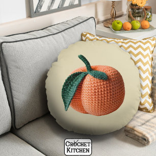 Trendy Minimal Modern Amigurumi Crochet Peach Rundes Kissen