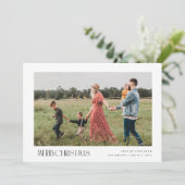 trendy minimale fröhliche Weihnachtskarte Feiertagskarte (Stehend Vorderseite)