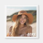 Trendy Minimaler Foto-Design mit Jahr Magnet (Vorne)