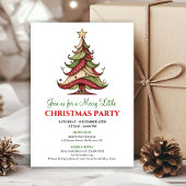 Trendy minimalist Christmas tree dinner invitation Einladung