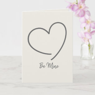 Trendy Minimalist Love Heart Modern Valentines Day Karte