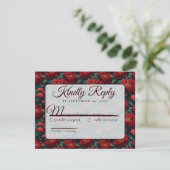 Trendy Minimalist Peonies Fall Wedding RSVP Karte (Stehend Vorderseite)