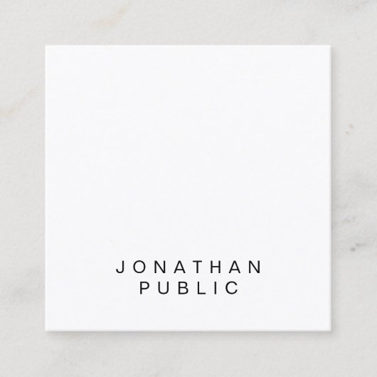 Trendy Minimalistic Schablonen-berufliche Grafik Quadratische Visitenkarte (Vorderseite)