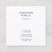 Trendy Minimalistic Schablonen-berufliche Grafik Quadratische Visitenkarte (Rückseite)