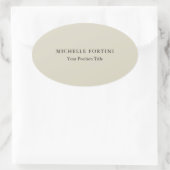 Trendy Minimalistisch Beruflich Modern Name Ovaler Aufkleber (Tasche)