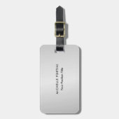 Trendy Minimalistisch Beruflich Modern Silver Gray Gepäckanhänger (Vorderseite vertikal)