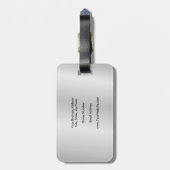 Trendy Minimalistisch Beruflich Modern Silver Gray Gepäckanhänger (Rückseite vertikal)