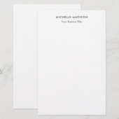 Trendy Minimalistisch Beruflich Schlicht Briefpapier (Vorne/Hinten)