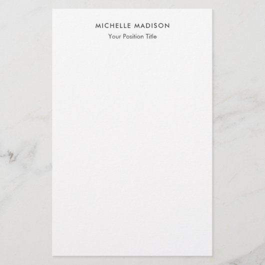 Trendy Minimalistisch Beruflich Schlicht Briefpapier (Vorderseite)