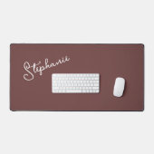 Trendy Minimalistisch Brown Script Personalisiert Schreibtischunterlage (Tastatur & Maus)