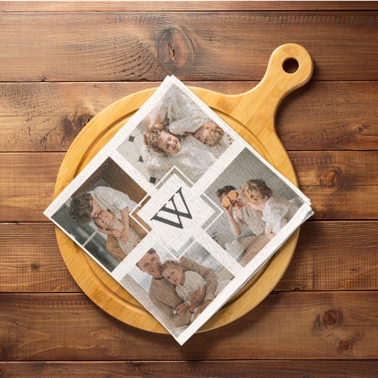 Trendy Minimalistisch Collage Fathers Foto Daddy G Geschirrtuch