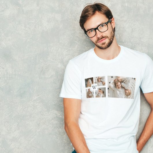 Trendy Minimalistisch Collage Fathers Foto Daddy G T-Shirt