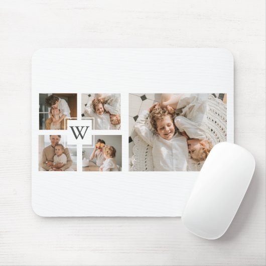 Trendy Minimalistisch Collage Vathers Foto Daddy G Mousepad (Mit Mouse)