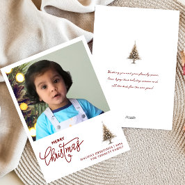 Trendy Minimalistisch ein Foto Weihnachtskarte Feiertagskarte