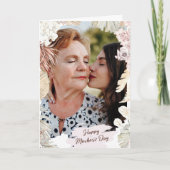 Trendy Minimalistisch Elegant Boho Foto Mütter Day Karte (Vorderseite)