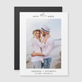 Trendy Minimalistisch Foto Wedding Announcement Ma Magnetkarte (Vorne/Hinten)