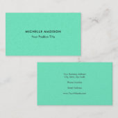 Trendy Minimalistisch Green Blue Visitenkarte (Vorne/Hinten)