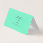 Trendy Minimalistisch Green Blue Visitenkarten (Rückseite)