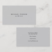 Trendy Minimalistisch Light Gray Beruflich Visitenkarte (Vorne/Hinten)