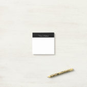 Trendy Minimalistisch Modern Black Script Name Post-it Klebezettel (Auf Schreibtisch)