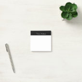 Trendy Minimalistisch Modern Black Script Name Post-it Klebezettel (Büro)