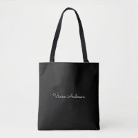 Trendy Minimalistisch Modern Black Script Name