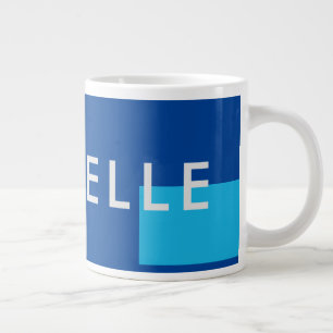Trendy Minimalistisch Modern Blue Jumbo-Tasse