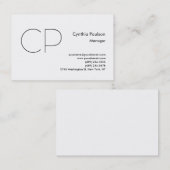 Trendy Minimalistisch Modern Monogram Schlicht Visitenkarte (Vorne/Hinten)