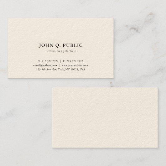 Trendy Minimalistisch Moderne Elegante Einfache Vo Visitenkarte (Vorne/Hinten)