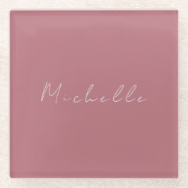 Trendy Minimalistisch Moderne handgeschriebene Ros Glasuntersetzer