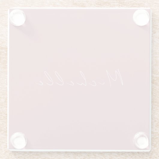 Trendy Minimalistisch Moderne handgeschriebene Ros Glasuntersetzer (Rückseite)