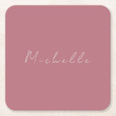 Trendy Minimalistisch Moderne handgeschriebene Ros Rechteckiger Pappuntersetzer (Vorderseite)