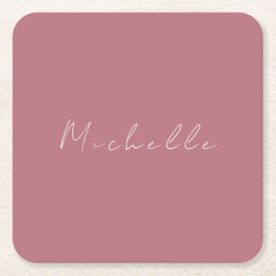 Trendy Minimalistisch Moderne handgeschriebene Ros Rechteckiger Pappuntersetzer