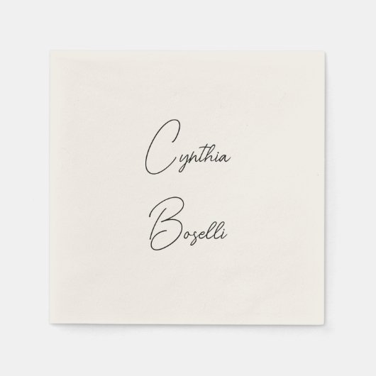 Trendy Minimalistisch Moderne Schlichte, einfache Serviette (Vorderseite)