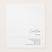 Trendy Minimalistisch Moderne Schlichte, einfache Visitenkarten (Außenseite Aufgefaltet)