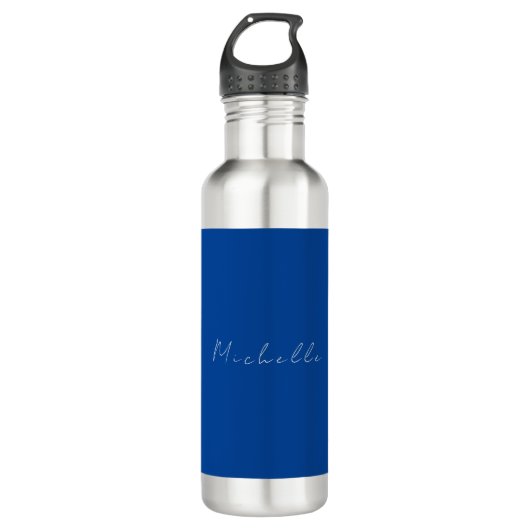 Trendy Minimalistisch Modernes, handgeschriebenes  Edelstahlflasche (Vorderseite)