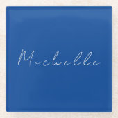 Trendy Minimalistisch Modernes, handgeschriebenes Glasuntersetzer (Vorderseite)