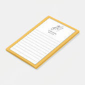 Trendy Minimalistisch Monogram Lined Post-it Klebezettel (angewinkelt)