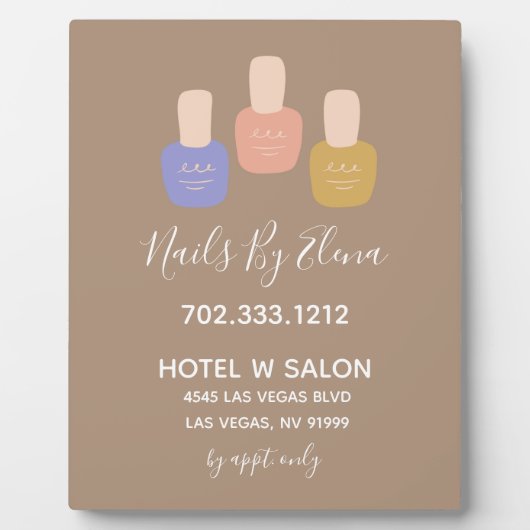 Trendy Minimalistisch Nail Salon Business Tabletop Fotoplatte (Vorderseite)