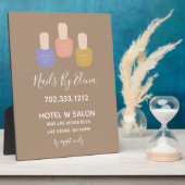 Trendy Minimalistisch Nail Salon Business Tabletop Fotoplatte (Seite)