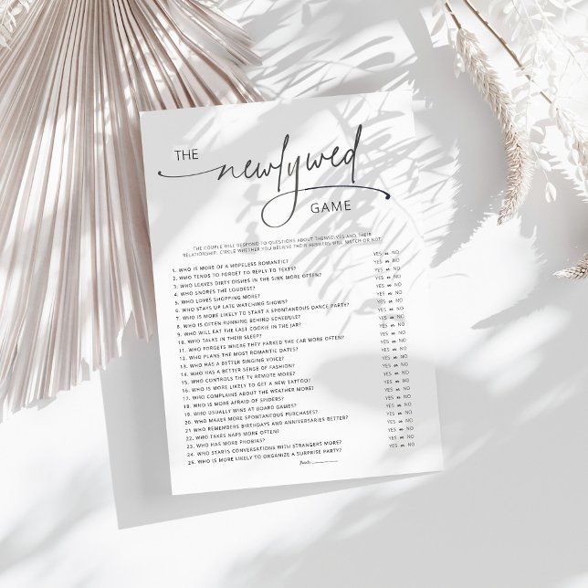 Trendy Minimalistisch Newlywed Brautparty Game (Von Creator hochgeladen)