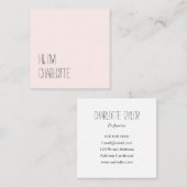 Trendy minimalistisch pastellrosa einfach quadratische visitenkarte (Vorne/Hinten)